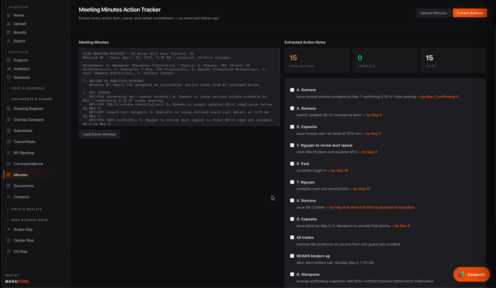 Meeting Minutes Action Tracker